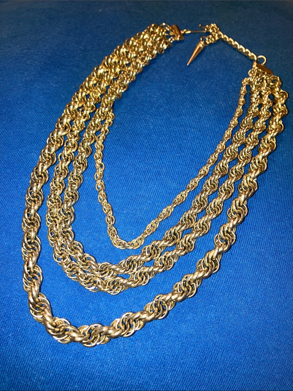 Gold-Tone Multi-Strand Rope Necklace - Unbranded - Picture 2 of 4